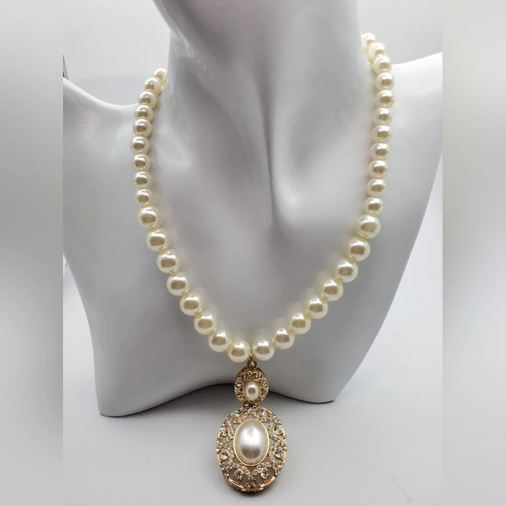 Imperial heirloom pearl‎ crystal necklace ✨️  N2512 bridal wedding prom formal